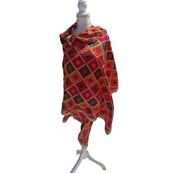 Zamour Saree Wrap Embroidered Bright Jewel Tone - Picture 3 of 12